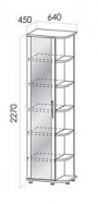 Шкаф для одежды и белья угловой с зеркалами арт.02.017 