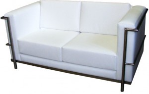 Диван "Сигма" двухместный с хромированным каркасом 