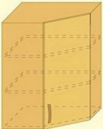 Шкаф навесной угловой 55*55КВ Дебют МДФ